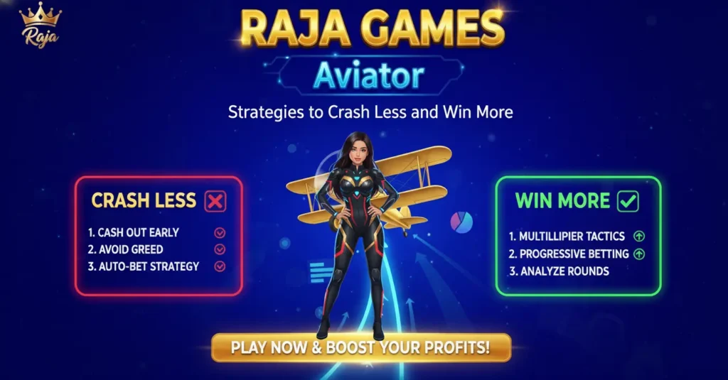 Image of the Raja Games Aviator game interface featuring colorful graphics and gameplay elements.