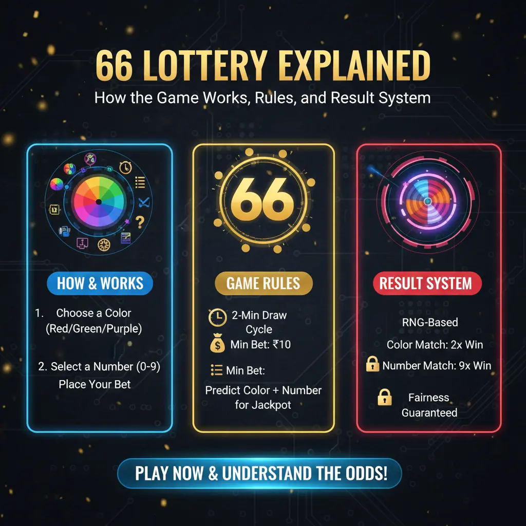 Infographic illustrating six steps to increase chances of winning the lottery, with clear, numbered instructions.